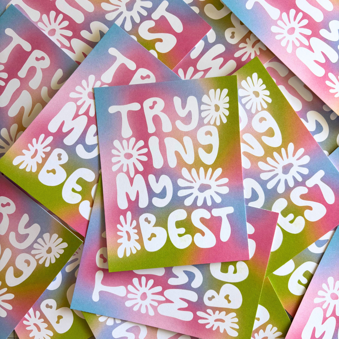 Trying My Best Postcard